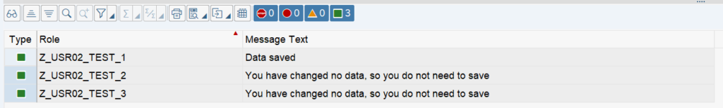 PFCGMASSVAL: Execution Summary
